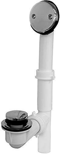 Jones Stephens P37506 Chrome Plated Two-Hole Bath Waste Full PVC CP Toe Touch Tubular BATHWASTE KIT