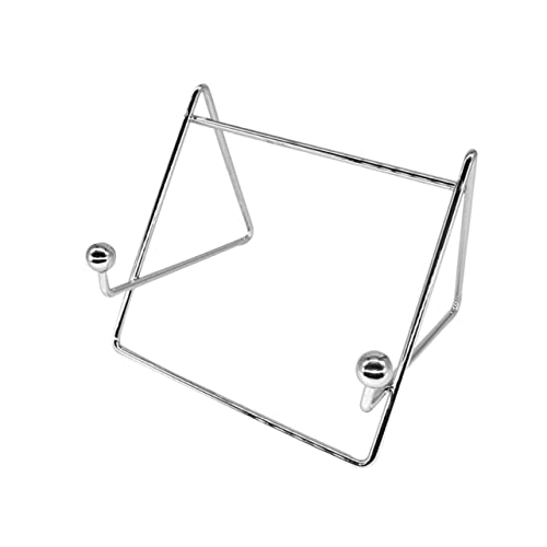 Cabilock 1 Pc Supporto Del Menu Supporto Piatto Display Ripiani Regolabili Supporti Per Piatti Per Foto Espositore Per Libri Di Cucina Mini Silver Acciaio Inossidabile