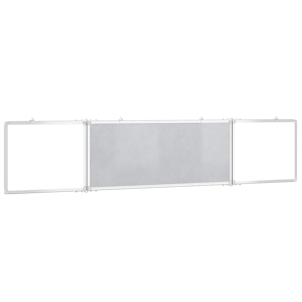 Magnetyczna tablica suchościeralna, składana, 200 x 40 x 1,7 cm, aluminiowa, tablica prezentacyjna i tablica informacyjna do biura, szkoły, warsztatu, targów, tablica ścienna z krawędziami