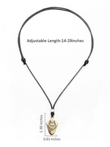 Zysta Verstellbar Leder Halskette mit Wolfskopf Anhänger Retro Handgefertigte schmuck für Männer Frauen