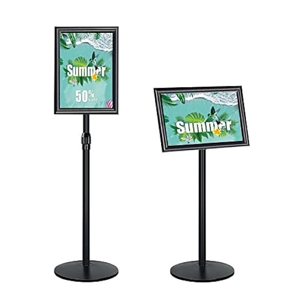 NewZeal Verstelbare A4 Poster Stand Heavy-duty Vloerstaande Poster Houder Kennisgeving Stand Tekenhouder voor Bruiloft/Show/Display/Advertentie, Zwart