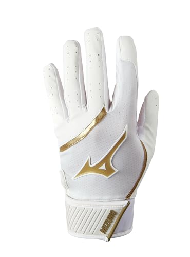 Gants de batting baseball Mizuno MVP White-Gold XXS équipement jeune