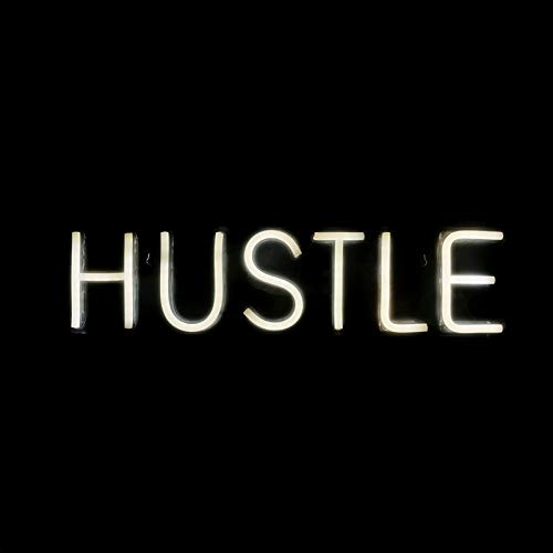Hustle LED Neon Sign Novelty Light Wall Art Decorative Wall Hanging Sign for Bedroom Living Room Kid’s Room Party Home Decor Neon Night Light USB Powered Large 19.7x4.9” White - Thumbnail 2