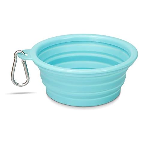 Made Easy Kit Portable Collapsible Dog Bowl for Water or Food Great Pet Travel Bowl in Multiple Sizes (Standard - 12oz, Teal) Cover
