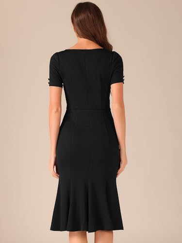 Image of Allegra K Vintage 50s Dress for Women's Retro Cocktail Work Mermaid Midi Dress