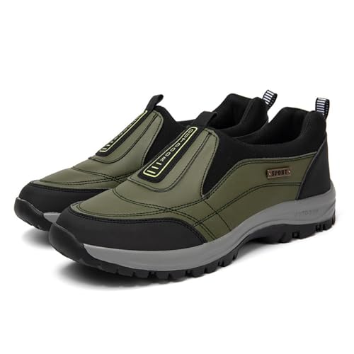 Relieffoot - Zapatos deportivos para caminar para hombre, cómodos, impermeables, zapatos ortopédicos Relieffoot, 1 verde militar, 39 1/3 EU