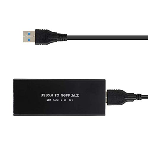 EasyULT Carcasa Externa para Discos Duros M.2 SATA a USB 3.0 SSD M.2, USB 3.0 UASP a SATA NGFF M.2 2230/2242/2260/2280 Key B o B & M SSD SuperSpeed Adaptador(Negro)