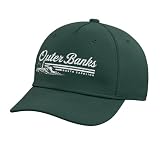 Outer Banks North Carolina Vintage Retro Travel Destination Adjustable Printed Baseball Hat, Dark Green