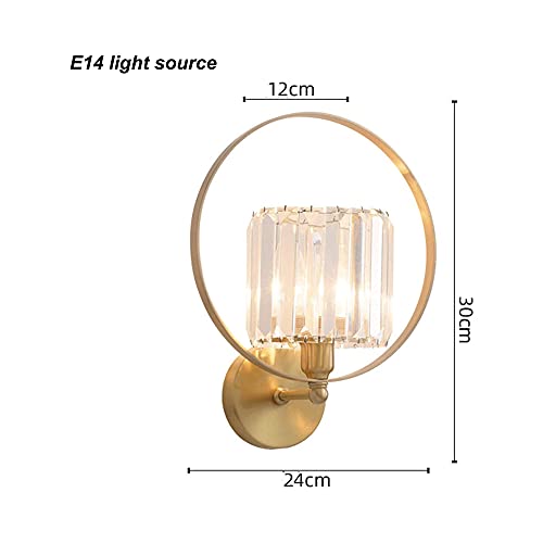 Lámpara de noche para dormitorio de latón y cristal minimalista 8
