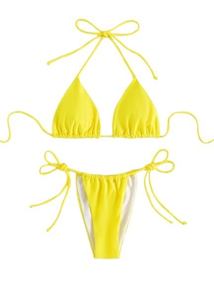 Lycra Poly Plain Polyester Hot Reels Bikini Set-image-13