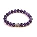 Produktbild BERGERLIN Amethyst Armband echt mit Naturstein Perlen - Buddha Armband
