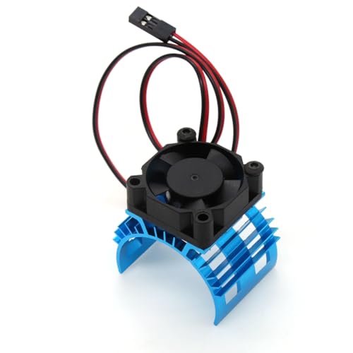for WLtoys A959-B 144001 124019 RC Car Aluminum Alloy Motor Heatsink Cover with Cooling Fan for 540 550 3650 Motor,1