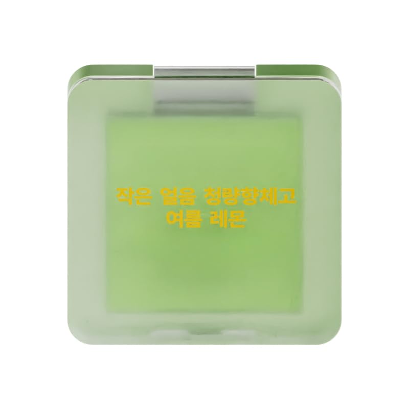 Mini Ice Cube Cooling Solid Perfume Balm - Refreshing Fruity Scent with Shimmer Highlighter, Long-Lasting Fragrance & Odor Neutralizer for Women (Portable Skin Glow) (Coastal Lemon Mist)