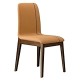 Silla de comedor de madera maciza con tapizada de piel sintética, silla decorativa sin brazos para cocina y comedor