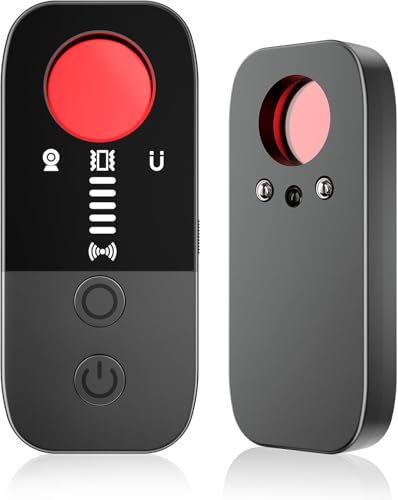 Hidden Camera Detectors for Hotel & Travel - 2025 Upgraded AI Detection Spy Finder - Features 7 Modes, Finds GPS Trackers & Wireless RF Bugs in Office, Car, Bathroom - Long 720-Hour Battery (Black)