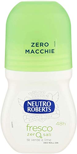 Neutro Roberts, Deodorant Roll On Frischer mit grünem Tee und Limetten, Zero Aluminiumsalzen, Zero Deodorant für Damen und Herren, Dermatologisch getestet, 50 ml Flasche Cover