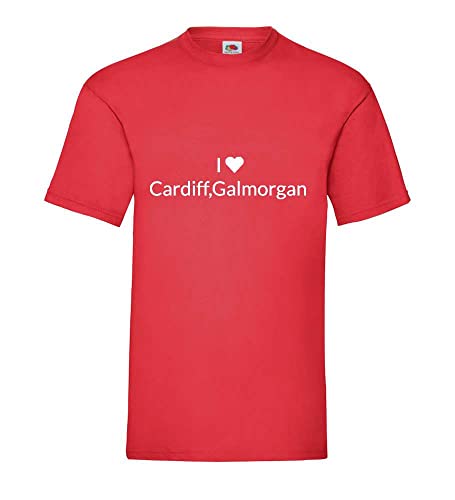 T-shirt Cardiff Glamorgan homme rouge XXXL en coton confortable