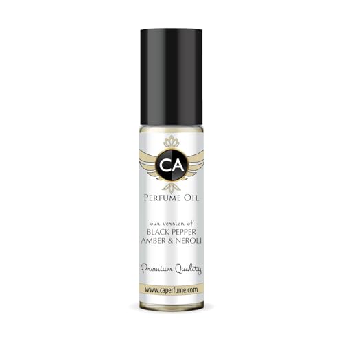 CA Perfume Impression of Black Pepper, Amber &amp; Neroli Unisex Fragrance Oil Aromatic Spicy Scent Long Lasting Perfumes for Women &amp; Men Travel Size TSA Ready Mini Parfum Body Oil Roll-on 0.33 Fl Oz 10ml