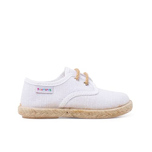 Pisamonas Derbies en Lin À Lacets Et Base en Jute Taille 23 Couleur Blanc
