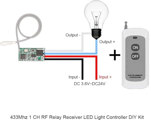 Image of ROBOWAY QIACHIP Wireless 433Mhz RF Module with Mosfet with 2 Button White Remote (RW-RF037)