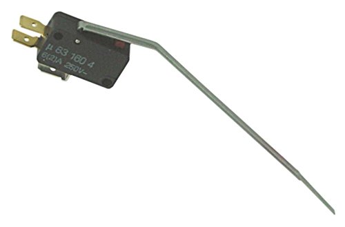 CROUZET U831604 - Microinterruptor para máquina de hielo ITV Quasar-130CA, Quasar-90CA, Quasar-50CA con palanca 1CO 250V Longitud 27mm 12g 6A 85°C