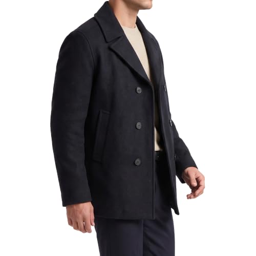 Image of Nautica Men's Wool Blend Peacoat - Double-Breasted Winter Coat, Regular, Big & Tall Sizes