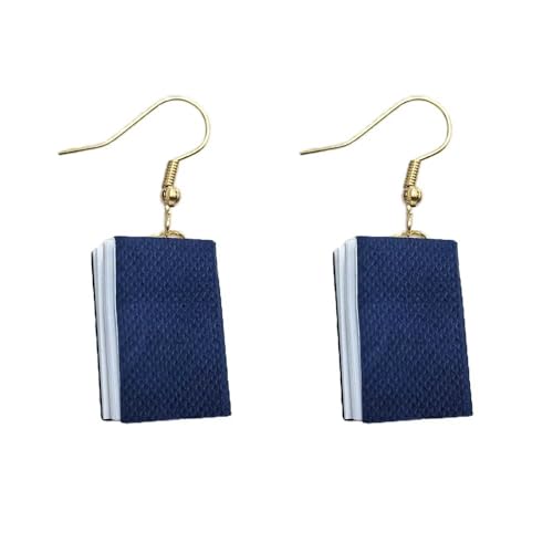 twinkle eye 3D Book Earrings for Women Cute Librarian Book Jewelry Present for Librarians Reading Lovers Teacher Appreciation Gifts-Blue
