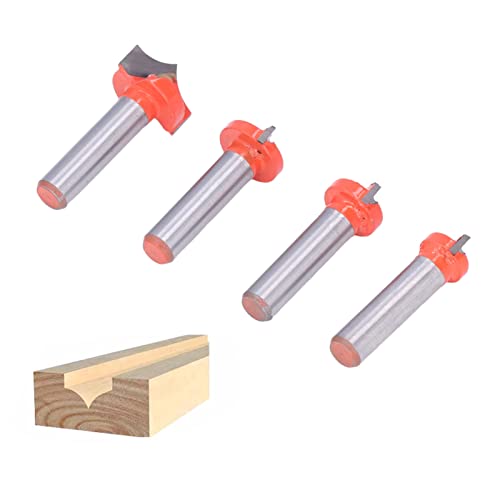 Natudeco 4 Teiliges Oberfräse Fräser Set 8 mm Schaft spitze Nase CNC-Gravierhaken, Scherwinkel 14 mm 16 mm 18 mm 20 mm 45 Stahl Wolframcarbid für Zimmerei Fasen Holzbearbeitung Trimmen
