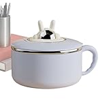 Pruojhw Cuenco para ensalada con tapa – Vajilla para fideos 1200 ml, ensaladera inoxidable escurridor integrado para el almuerzo, para arroz, sopas, frutas, verduras, sándwiches y uso en casa