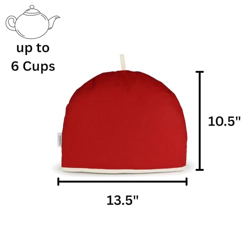 Funda para tetera diseñada en Inglaterra Muldale de algodón premium rojo 6