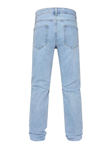 Men's Light Blue Slim Fit Stretch Jeans Versatile Work to Weekend Denim Pants2