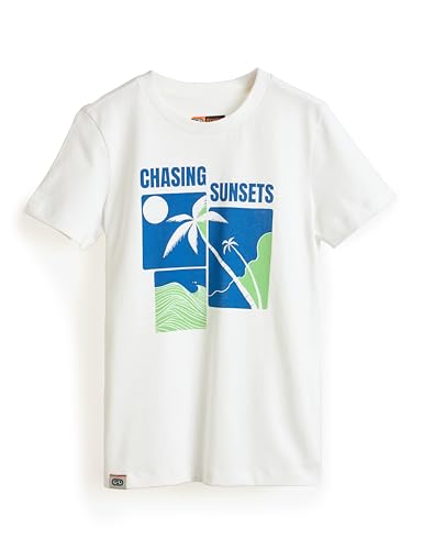 Image of Amazon Brand - Symbol Boys 100% Cotton Graphic Printed Half Sleeves T-Shirt | Age 6-14 Years
