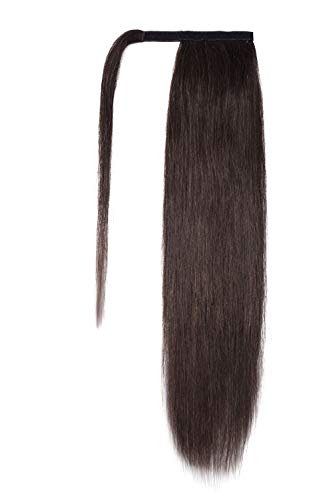 Ponytail Human Hair Extensions 18inch 90g #02 Dark Brown