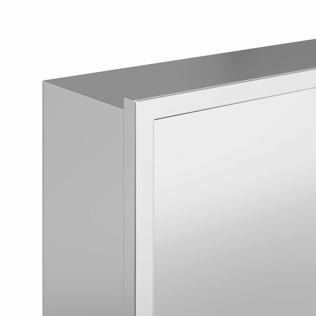 Regał wnękowy pod prysznic, srebrny, 90 x 20 x 9,5 cm, malowana stal nierdzewna, odporny na działanie wody, na przybory prysznicowe, szampon, odżywkę, żel pod prysznic