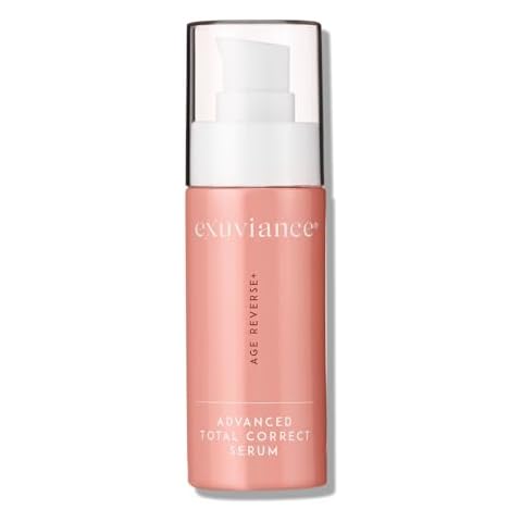 EXUVIANCE AGE REVERSE+ Advanced Total Correct Firming Antiaging Face Serum - For Fine Lines and Deep Wrinkles - Hydrates, Brightens & Evens Skin Tone with Peptides, Hyaluronic Acid and PHA, 1 Fl Oz Cover