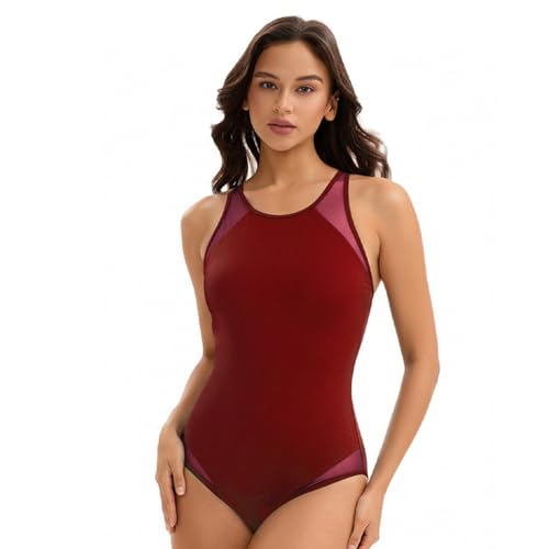 Bañadores Mujer Tallas Grandes Trajes de Baño Women's Split Swimsuit Large V Neck Swimsuit Feminine Backless Thin ñador Volantes Mujer Bikini Talla Grande (Red XL)