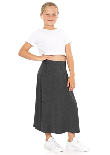 Image of STRETCH IS COMFORT Girls Skirts Flowy A Line Knee Length and Ankle Length | Elastic Waist, Kids School Skirt, Girls Maxi Skirt, Black Skirt For Girls, Faldas Para Ninas, Girls Long Skirt, Long skirts