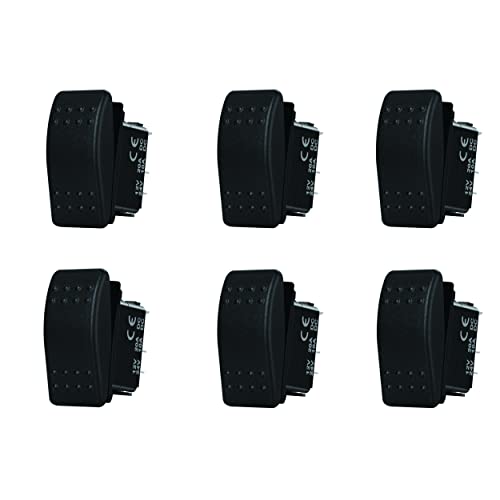 Image of 6 Pack Car Boat Black Toggle Switch 2 Way 2 Pins ON-Off Snap-in Rocker Switch for Car Boat Truck ATV UTV Marine Vehicle Automotive Truck RV 12V 24V