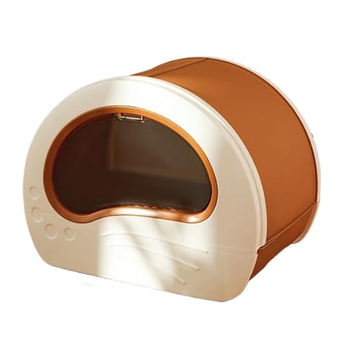 Caja sanitaria para gato extra grande con tapa cerrada y pala marrón miniatura 1