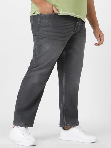 Image of Urbano Plus Men Mid Rise Regular Fit Washed Jeans Stretchable