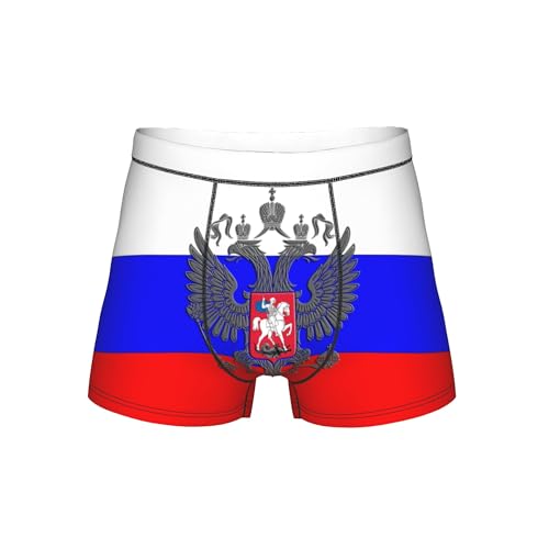 Alin-Z Russian eagle emblem flag Men's Boxer Briefs – Breathable Underwear, Soft Stretch Waist Black
