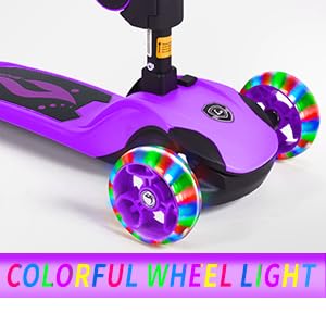 Kick Scooter Adjustable Height for Kids Ages 2-6 3 Wheel Scooter with LED Light and Extra Wide Deck ,Kids Scooter, Blue - Image 6