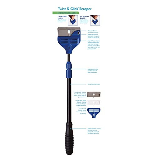Interpet Twist & Click Aquarium Fish Tank Scraper Extendable Handle, Removes Stubborn Algae - Image 4