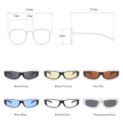 Lunettes de soleil punk légères anti-vent taille unique transparentes - 6