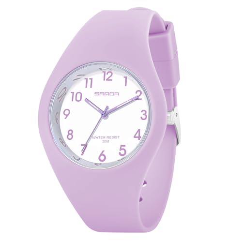 AOOSU Montre pour Femme avec Bracelet en Silicone, Montre de Sport Analogique Etanche Montres Femme Analogique Quartz Grand Cadran Facile à Lire, Tendance,...