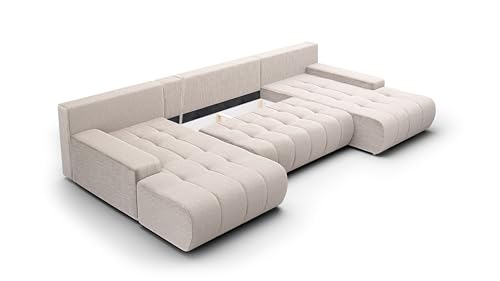 Tendencio Boluti - Sofá panorámico convertible con baúl de almacenamiento (Beige)