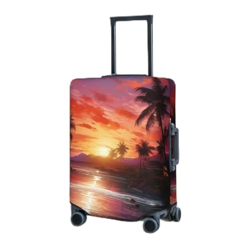 Travel Luggage Cover for Suitcase Elastic Suitcase Protector Colorful tropical sunset Suitcase Covers Washable Suitcase Protective Cover Dust-proof Luggage Covers Fit 18-32 Inch Luggage