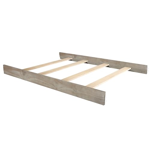 Image of Evolur Stilnovo Mid Century Convertible Crib Wooden Full Size Bed Rail I Lasting Quality, Windsor Oak Grey