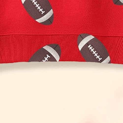 Unisex Kids Tie Dye Sweatshirt Autumn Winter Boys And Girls Rugby Printed Casual Hoodie Long Sleeve (Red, 10-11 Years)4