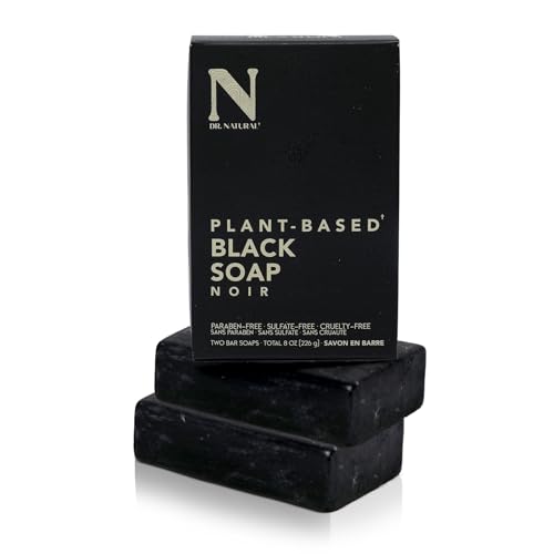 Image of Dr. Natural Black Bar Soap - Gentle Moisturizing Soap Bar - Anti Acne and Blemishes - Moisturizing, Pore Cleanser - Natural African Body Wash - 2 pcs